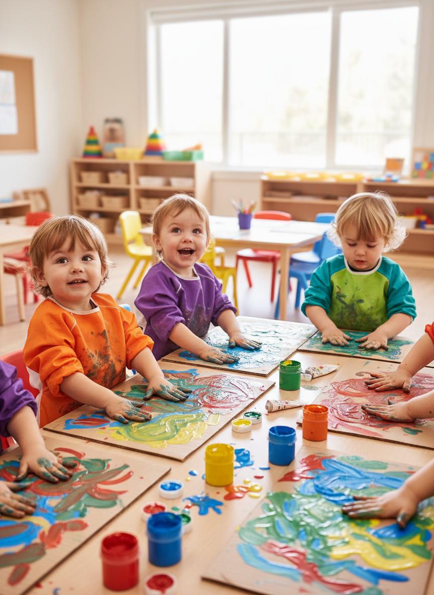 Crianças em atividade criativa